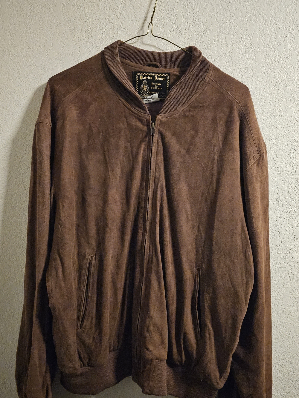 Patrick James Men's Brown Suede Bomber Jacket